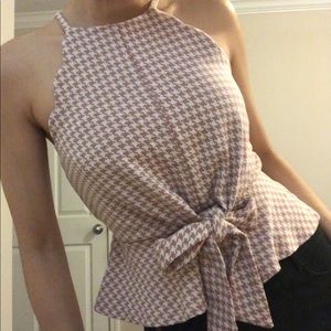 Women Top Pink Front Bow